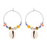 Glass Seed Beads Earring, Iron, with Seedbead, fashion jewelry & for woman 