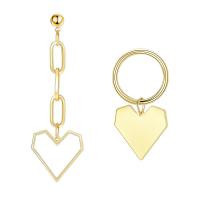 Asymmetric Earrings, Zinc Alloy, Heart, fashion jewelry & for woman  