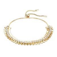 Zinc bracelets en strass en alliage , alliage de zinc, Réglable & bijoux de mode & pour femme & avec strass, 3-6.7CM, Vendu par PC