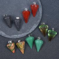 Joyas de piedras preciosas colgante, Cónico, unisexo, más colores para la opción, 14x23mm, Vendido por UD