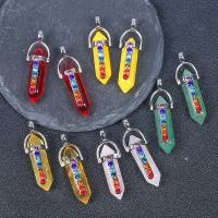 Gemstone Zinc Alloy Pendants, with Zinc Alloy, Conical, silver color plated, Unisex & with rhinestone 