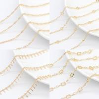 Brass Beading Chains, 14K gold plated, DIY 