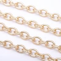 Brass Oval Chain, 14K gold plated, DIY, 6mm 