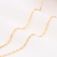 Brass Bar Chain, 14K gold plated, DIY, 4mm 