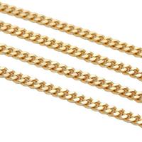 Brass Curb Chain, 14K gold plated, DIY, 7mm 