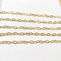 Brass Oval Chain, 14K gold plated, DIY 