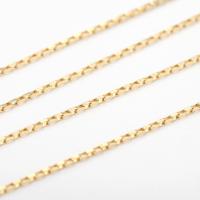 Brass Curb Chain, 14K gold plated, DIY, 1mm 