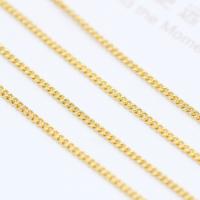 Brass Curb Chain, 14K gold plated, DIY & twist oval chain, 1.2mm 