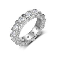 Cubic Zirconia Micro Pave Brass Finger Ring, silver color plated & for woman & with cubic zirconia, silver color 