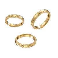 Латунь Открыть палец кольцо, плакирован золотом, Регулируемый & Женский, Золотой, 17mm, продается PC
