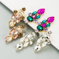 Zinc Alloy Rhinestone Stud Earring, with Glass Rhinestone, gold color plated, fashion jewelry & for woman 