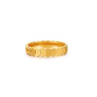 Titanium Steel Finger Ring, 18K gold plated & for woman, golden 