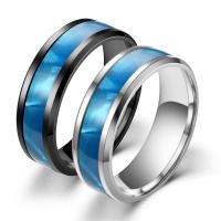 Couple Finger Rings, 304 Stainless Steel, fashion jewelry & Unisex & enamel 8mm 