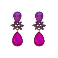 Zinc Alloy Rhinestone Drop Earring, Teardrop, gold color plated, fashion jewelry & for woman & with rhinestone 