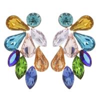 Zinc Alloy Rhinestone Drop Earring, gold color plated, fashion jewelry & for woman & with rhinestone 