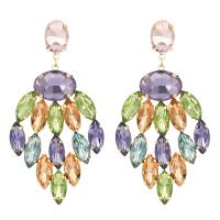 Zinc Alloy Rhinestone Drop Earring, gold color plated, fashion jewelry & for woman & with rhinestone 