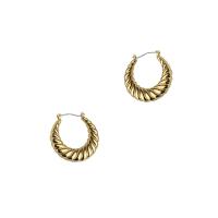 Brass Hoop Earring, Donut, 18K gold plated, fashion jewelry & for woman, golden, 30mm 