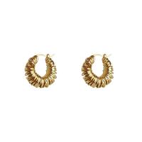 Brass Hoop Earring, Donut, gold color plated, fashion jewelry & for woman & hollow, golden, 25mm 