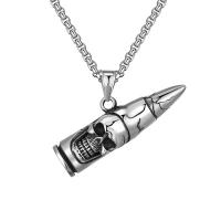 Titanium Steel Necklace, Bullet, Vacuum Ion Plating, fashion jewelry & for man, original color Approx 23.6 