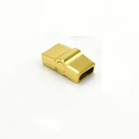 Rectangle Stainless Steel Magnetic Clasp, 304 Stainless Steel, Vacuum Ion Plating gold 