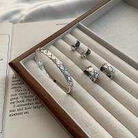 Стерлингового серебра кольцо, 925 пробы, браслет & кольцо & серьги, полированный, Регулируемый & разные стили для выбора & Женский, оригинальный цвет, 60mm, продается PC