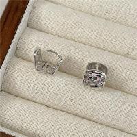 Sterling Silver Huggie Hoop Earring, 925 Sterling Silver, polished, fashion jewelry & for woman, original color 