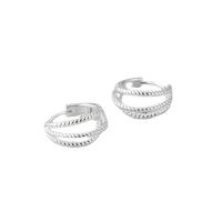Sterling Silver Huggie Hoop Earring, 925 Sterling Silver, polished, fashion jewelry & for woman, original color, 12mm 