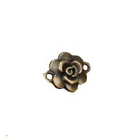 Flower Zinc Alloy Connector, Rose, antique bronze color plated, DIY 