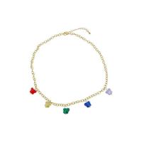 Кристалл ожерелье, Медный-покрытый-железо, с Кристаллы, с 2.4inch наполнитель цепи, бабочка, плакирован золотом, ювелирные изделия моды & Женский, длина:Приблизительно 15.75 дюймовый, продается PC