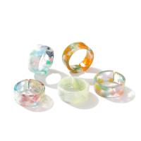 Harz Ring Set, 5 Stück & Modeschmuck & für Frau, gemischte Farben, Größe:9, verkauft von setzen