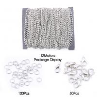 Iron Finding Kit Of Chain,Lobster Clasp and Jump Ring, plated, DIY 3.5*5mm 