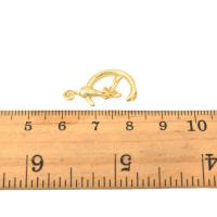 Держатель кулона (Бейл) с винтовым штифтом цвета латунь , Латунь, плакированный настоящим золотом, DIY, 23mm, продается PC