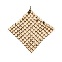 Brass Jewelry Pendants, Rhombus, real gold plated, DIY, 35mm 
