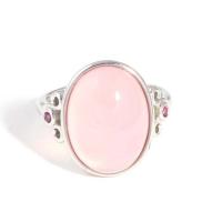 Gemstone Zinc Alloy Finger Ring, with Mixed Material, silver color plated, fashion jewelry & for woman 