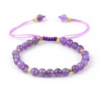 Gemstone Bracelets, with Zinc Alloy, Adjustable & for woman, 6mm Approx 6-10 Inch 