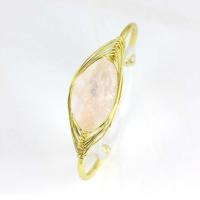 Zinc Alloy Cuff Bangle, with Gemstone & for woman, 30*22mm-35*26mm, Inner Approx 60mm 