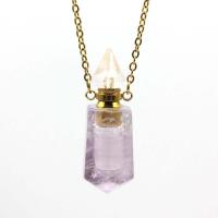 Zinc Alloy Perfume Bottle Necklace, with Gemstone, with 2inch extender chain, fashion jewelry & Unisex Approx 18 Inch 