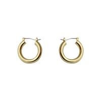 Brass Hoop Earring, Donut, 18K gold plated, fashion jewelry & for woman, golden, 25mm 