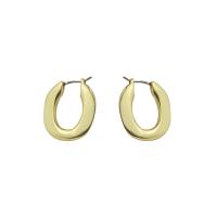 Brass Huggie Hoop Earring, Donut, 18K gold plated, fashion jewelry & for woman, golden, 20mm 