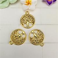Tree Of Life Pendants, Zinc Alloy, gold color plated, DIY & hollow, 20mm 