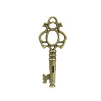 Zinc Alloy Key Pendants, antique bronze color plated, DIY & hollow 