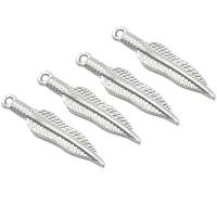 Stainless Steel Feather Pendant, 304 Stainless Steel, Vacuum Ion Plating, DIY Approx 1.4mm 