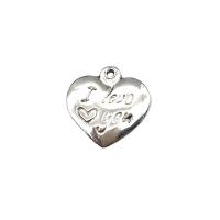 pendentifs de cœur en inox , Acier inoxydable 304, coeur, poli, DIY, couleur originale Vendu par PC