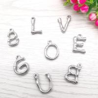 Stainless Steel Letter Pendant, 304 Stainless Steel, Alphabet Letter, polished, DIY original color Approx 1.5mm 