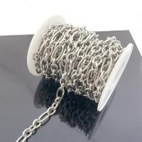 Stainless Steel Figaro Chain, 304 Stainless Steel, polished, DIY original color 
