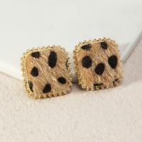 Plush Stud Earring, with Zinc Alloy, fashion jewelry & for woman 