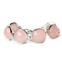 Gemstone Bracelets, Natural Stone, with Brass & Zinc Alloy, Flat Round, silver color plated & Unisex 17mm Approx 20.5 cm 