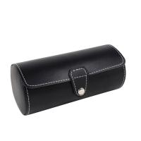 Leather Watch Box, PU Leather, with Velveteen, durable & Korean style, black 