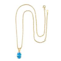 Brass Cubic Zirconia Necklace, with 2 extender chain, plated, for woman & with cubic zirconia .7 Inch 