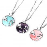 Gemstone Necklaces, 304 Stainless Steel, with Gemstone & Unisex Approx 20.47 Inch 
